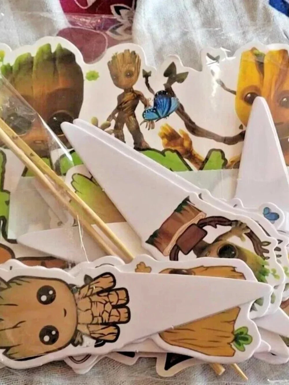 new GROOT CAKE TOPPER & CUPCAKE TOPPERS flawed guardians of the galaxy marvel